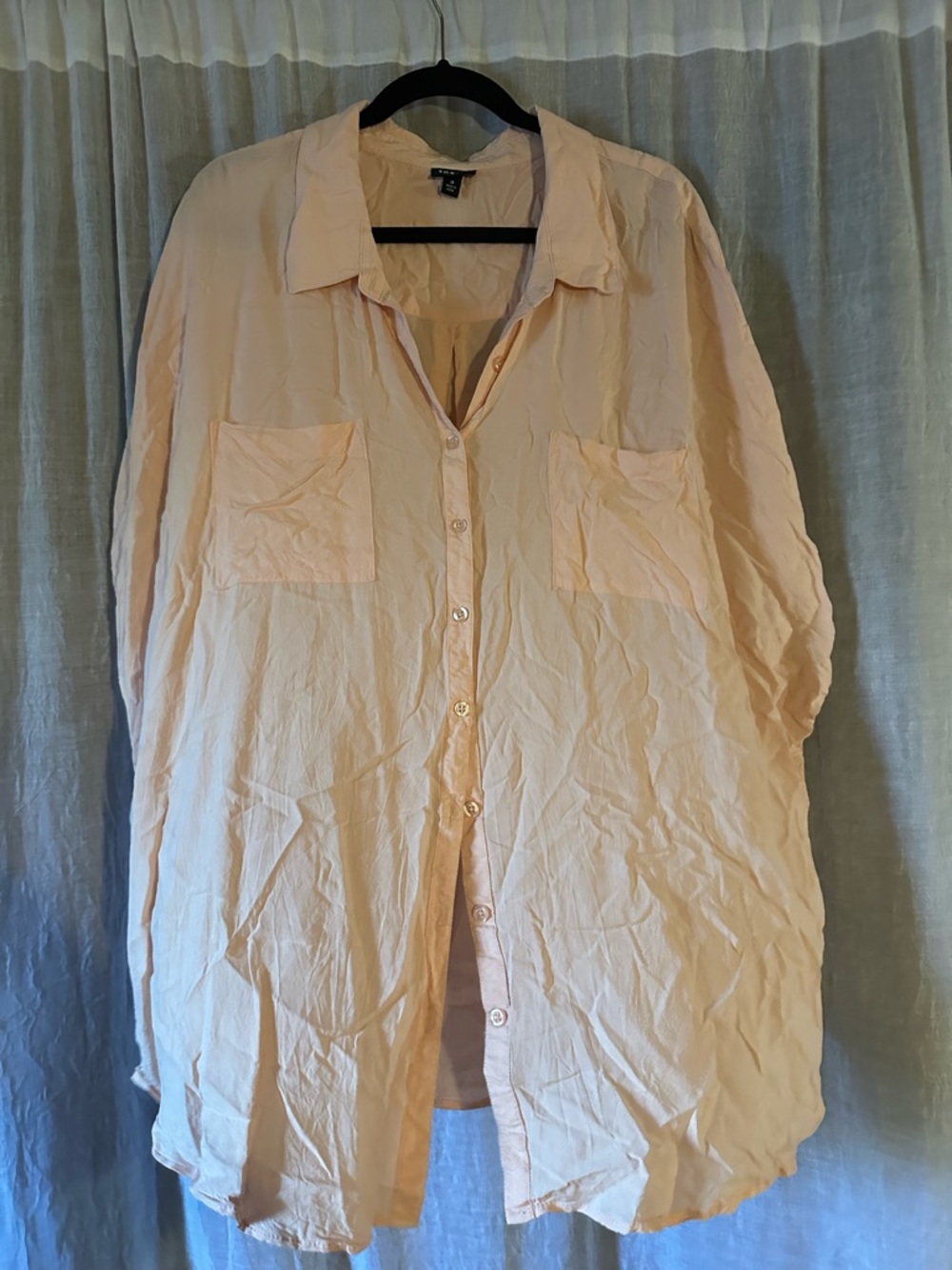 torrid Peach-Colored Casual Button-Down Shirt
